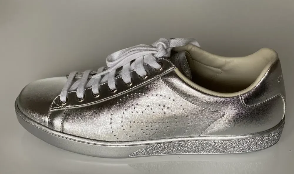 Gucci Ace Men's Low-top Silver Sneakers 10.5 US (Gucci 10) 660266 Italy NIB